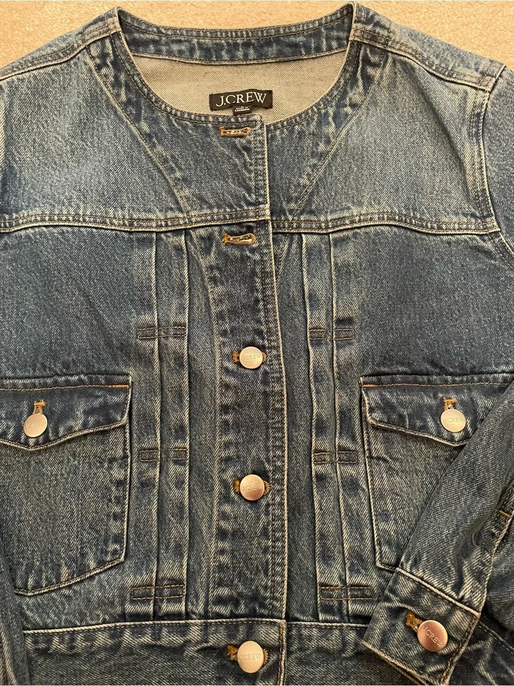 J. Crew Classic Cropped Indigo Denim Jacket - Picture 3 of 6